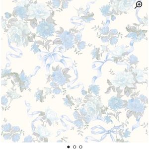 LoveShackFancy “Cabbage Rose Bow Ribbons” Wallpaper